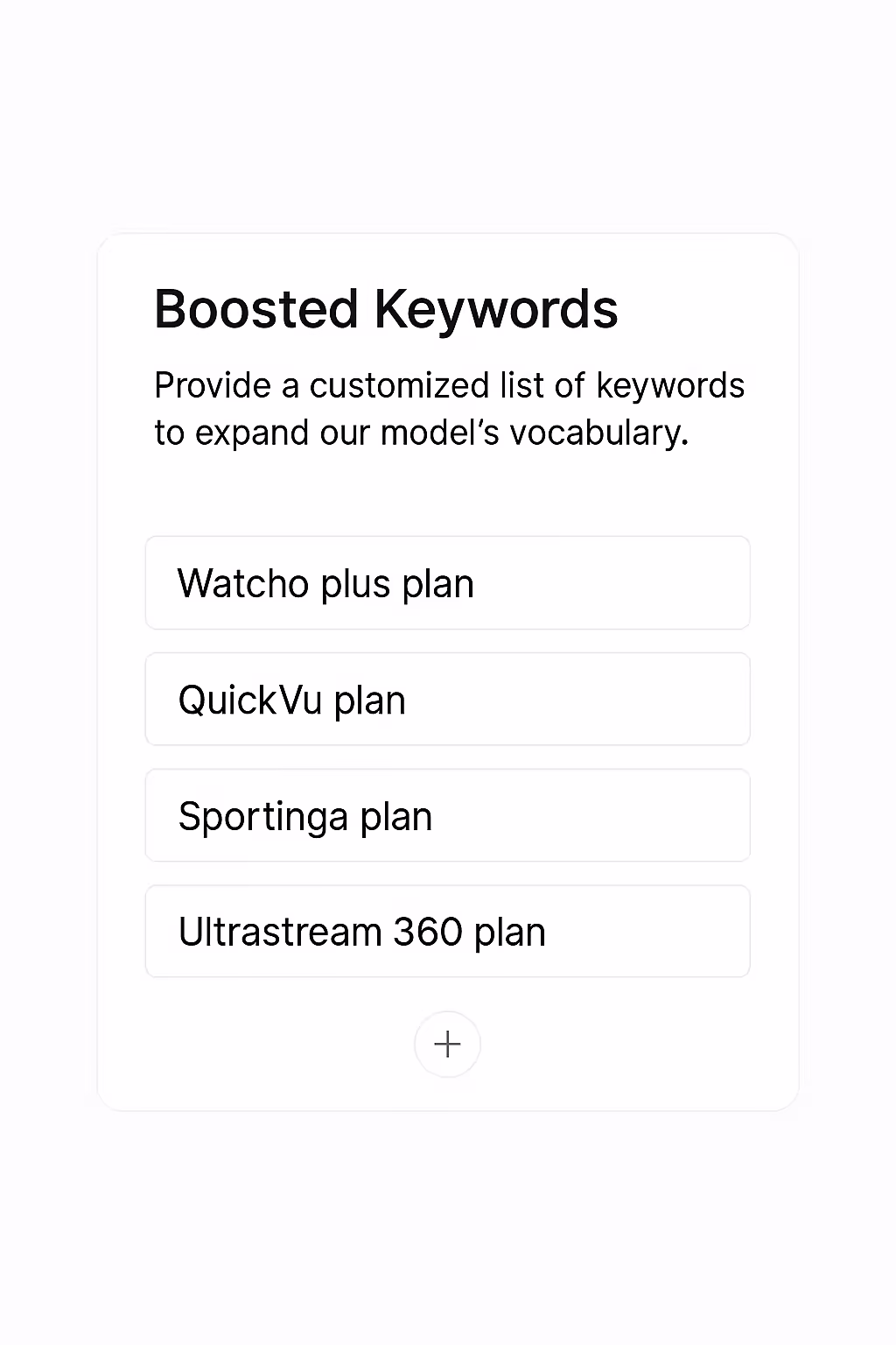 Boosted Keywords