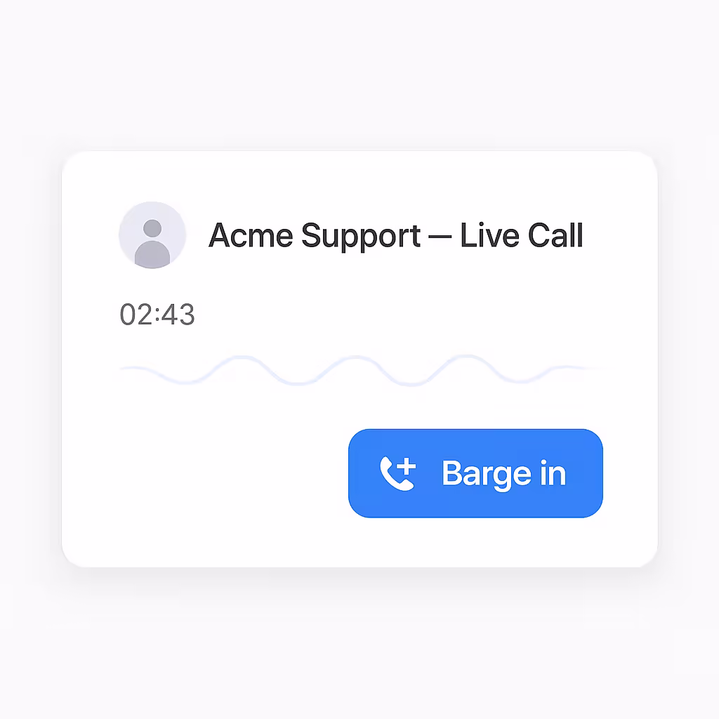 Real-Time Call Barge-In: Listen Live to AI Conversations