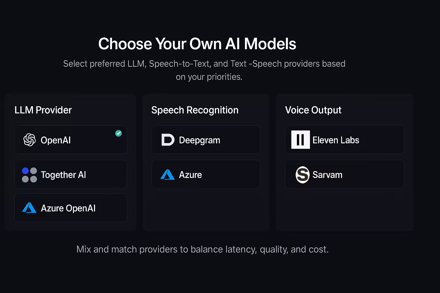 Custom Model Selection